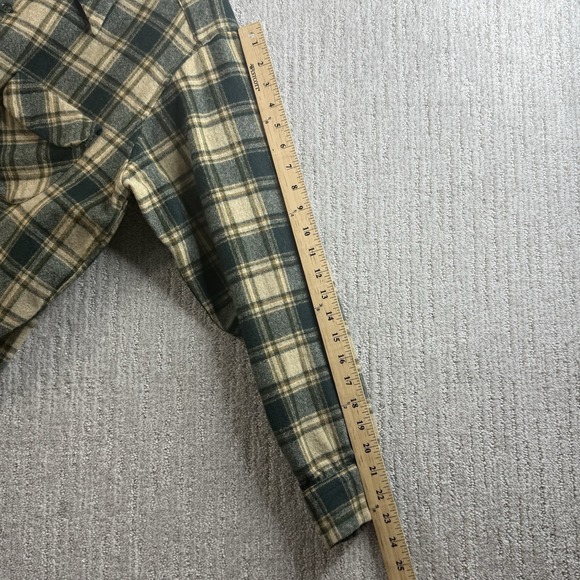 Vintage Pendleton Wool Board Flannel Plaid Loop Collar Flap Pockets Men's XL - Picture 8 of 14